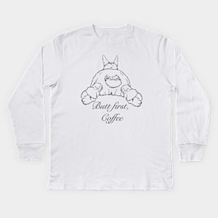 Butt First Kids Long Sleeve T-Shirt